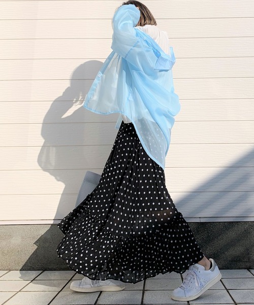 Q（キュー）の「ドットティアードスカート（スカート・レディース・ブラック系その他/グリーン系その他・MEDIUM）」の5枚目の写真