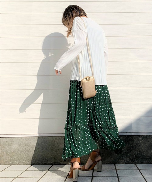 Q（キュー）の「ドットティアードスカート（スカート・レディース・ブラック系その他/グリーン系その他・MEDIUM）」の7枚目の写真