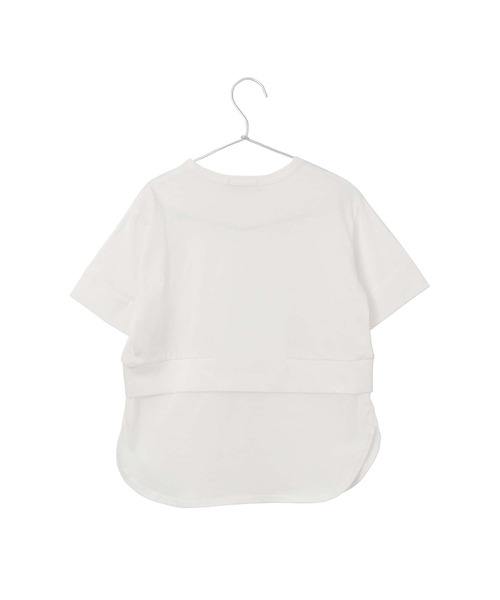 MAKE YOUR DAY（メイクユアデイ）の「レイヤード風サイドスリット半袖Tシャツ■80～140cm（Tシャツ/カットソー・キッズ・オフホワイト/サーモンピンク/ベージュ・100/120/110/80/90/130/140）」の11枚目の写真