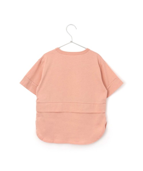 MAKE YOUR DAY（メイクユアデイ）の「レイヤード風サイドスリット半袖Tシャツ■80～140cm（Tシャツ/カットソー・キッズ・オフホワイト/サーモンピンク/ベージュ・100/120/110/80/90/130/140）」の14枚目の写真
