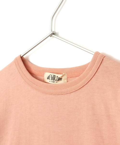 MAKE YOUR DAY（メイクユアデイ）の「レイヤード風サイドスリット半袖Tシャツ■80～140cm（Tシャツ/カットソー・キッズ・オフホワイト/サーモンピンク/ベージュ・100/120/110/80/90/130/140）」の15枚目の写真