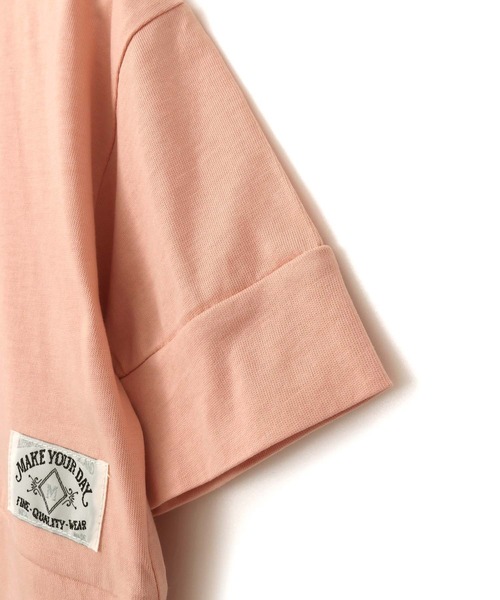 MAKE YOUR DAY（メイクユアデイ）の「レイヤード風サイドスリット半袖Tシャツ■80～140cm（Tシャツ/カットソー・キッズ・オフホワイト/サーモンピンク/ベージュ・100/120/110/80/90/130/140）」の16枚目の写真