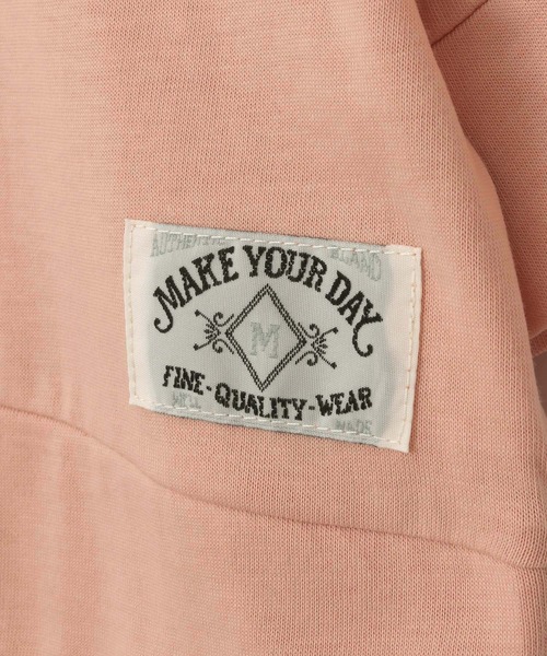 MAKE YOUR DAY（メイクユアデイ）の「レイヤード風サイドスリット半袖Tシャツ■80～140cm（Tシャツ/カットソー・キッズ・オフホワイト/サーモンピンク/ベージュ・100/120/110/80/90/130/140）」の17枚目の写真