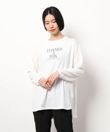 Samansa Mos2 blue | ロゴアソート長袖Tシャツ(Tシャツ/カットソー)