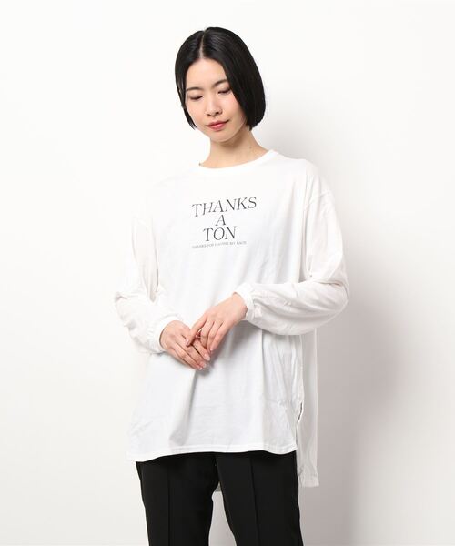 Samansa Mos2 blue(サマンサモスモスブルー)の「ロゴアソート長袖Tシャツ(Tシャツ/カットソー・レディース・シルバーグレー/オフホワイト/チャコール・フリ-)」の8枚目の写真