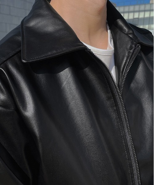 ASCLO(エジュクロ)の「ASCLO Over Fake Leather Jacket(ブルゾン・メンズ・ブラック・FREE)」の7枚目の写真