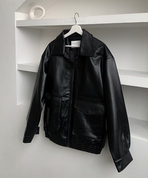 ASCLO(エジュクロ)の「ASCLO Over Fake Leather Jacket(ブルゾン・メンズ・ブラック・FREE)」の17枚目の写真