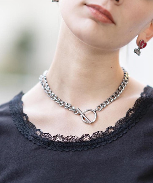 X-girl(エックスガール)の「CHAIN MIX NECKLACE(ネックレス・レディース・シルバー/ゴールド・ONE SIZE)」の15枚目の写真