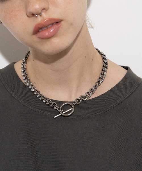 X-girl(エックスガール)の「CHAIN MIX NECKLACE(ネックレス・レディース・シルバー/ゴールド・ONE SIZE)」の14枚目の写真