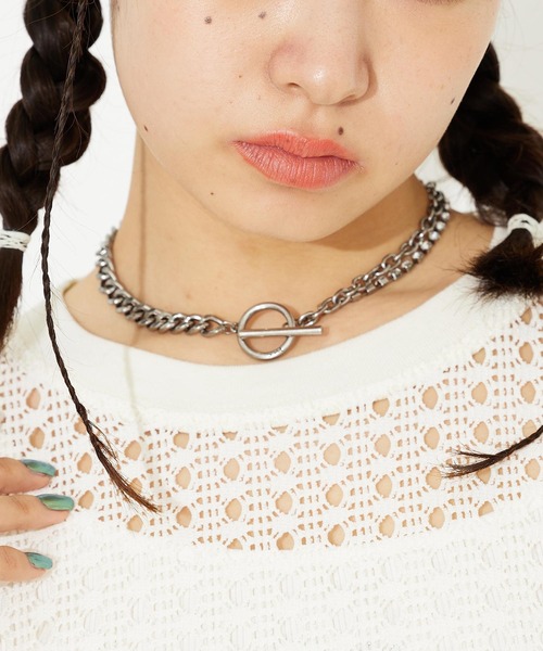 X-girl(エックスガール)の「CHAIN MIX NECKLACE(ネックレス・レディース・シルバー/ゴールド・ONE SIZE)」の18枚目の写真