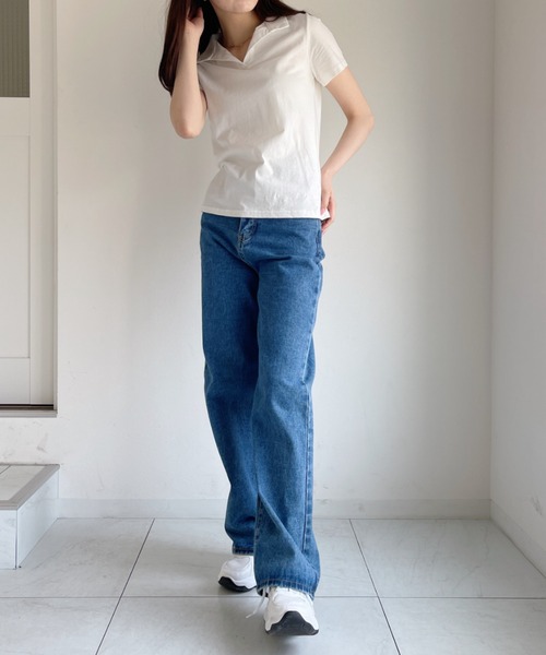 CLEA(クレア)の「スキッパー襟付きカットソー(Tシャツ/カットソー・レディース・ホワイト/ブラック/その他1・FREE)」の6枚目の写真