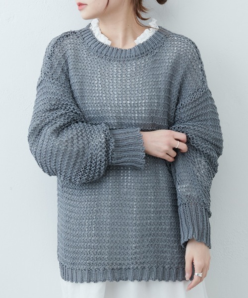 PUAL CE CIN（ピュアルセシン）の「リリーヤーンプルオーバー（ニット/セーター・レディース・ベージュ/グレー/アイボリー・FREE）」の8枚目の写真