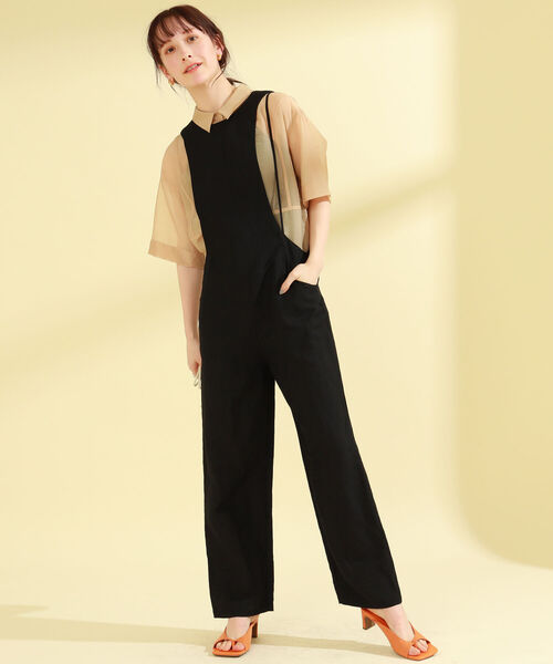 Ray BEAMS（レイビームス）の「Ray BEAMS / アシメ ストラップ サロペット（サロペット/オーバーオール・レディース・ブラック/ブラウン・1/0）」の4枚目の写真