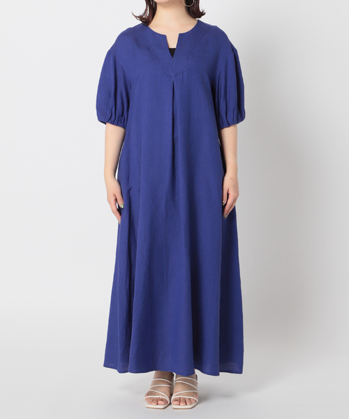 Simplicite(サンプリシテ)の「リネンレーヨンパフワンピース(ワンピース・レディース・ブラック/ブルー/レッド・FREE)」の8枚目の写真