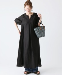 Simplicite | リネンレーヨンパフワンピース(ワンピース)