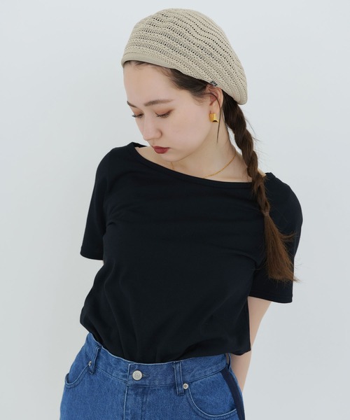 TINA：JOJUN（ティーナジョジュン）の「透かし編み サマーベレー帽 TINA：JOJUN（ハンチング/ベレー帽・レディース・ベージュ/ブラック・F）」の12枚目の写真