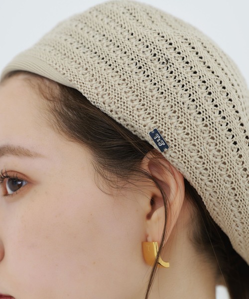 TINA：JOJUN（ティーナジョジュン）の「透かし編み サマーベレー帽 TINA：JOJUN（ハンチング/ベレー帽・レディース・ベージュ/ブラック・F）」の9枚目の写真