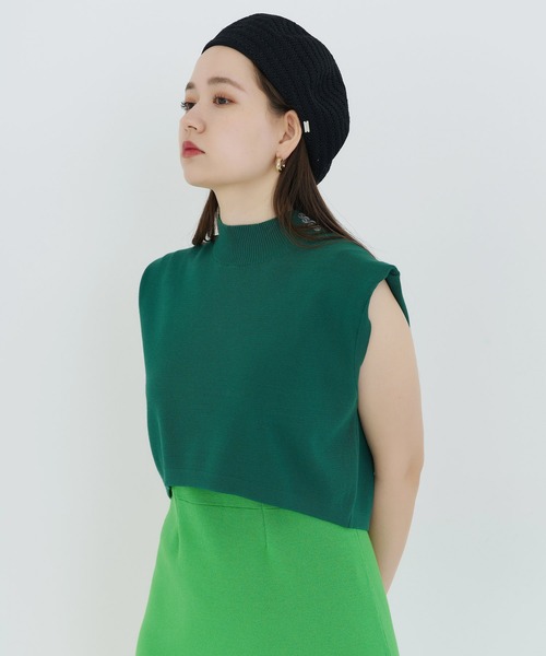 TINA：JOJUN（ティーナジョジュン）の「透かし編み サマーベレー帽 TINA：JOJUN（ハンチング/ベレー帽・レディース・ベージュ/ブラック・F）」の5枚目の写真