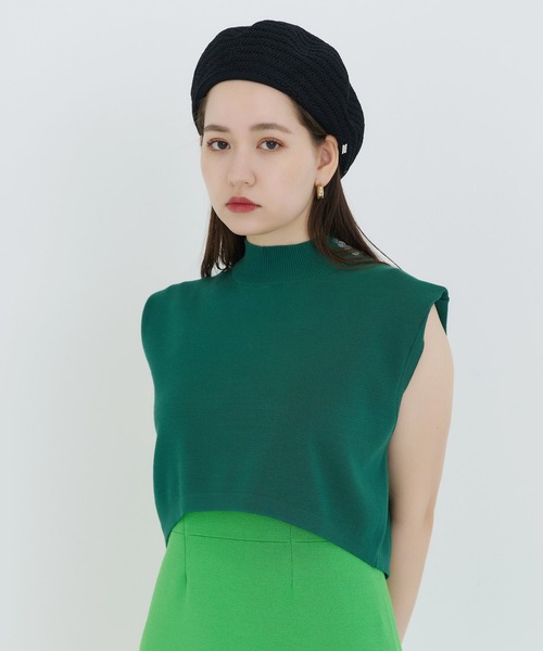 TINA：JOJUN（ティーナジョジュン）の「透かし編み サマーベレー帽 TINA：JOJUN（ハンチング/ベレー帽・レディース・ベージュ/ブラック・F）」の7枚目の写真