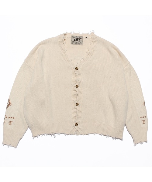 TMT（ティーエムティー）の「DAMEGE KNIT CARDIGAN(INDIAN PATTERN