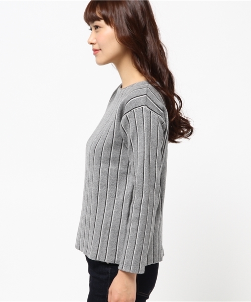 OUTLET（アウトレット）の「【CIAOPANIC TYPY】レジメンタルニットプルオーバー（ニット/セーター・レディース・ボルドー/グレー/ネイビー・FREE）」の5枚目の写真