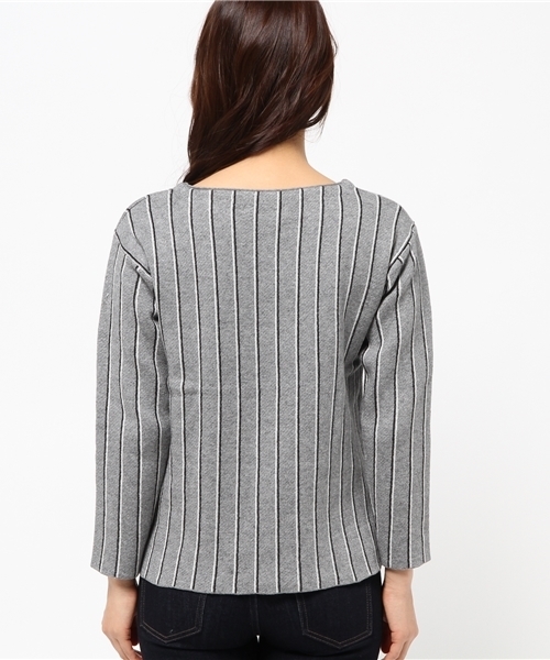 OUTLET（アウトレット）の「【CIAOPANIC TYPY】レジメンタルニットプルオーバー（ニット/セーター・レディース・ボルドー/グレー/ネイビー・FREE）」の6枚目の写真