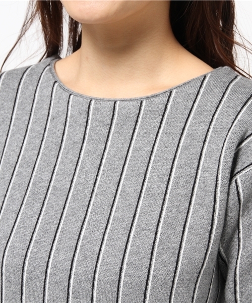 OUTLET（アウトレット）の「【CIAOPANIC TYPY】レジメンタルニットプルオーバー（ニット/セーター・レディース・ボルドー/グレー/ネイビー・FREE）」の7枚目の写真