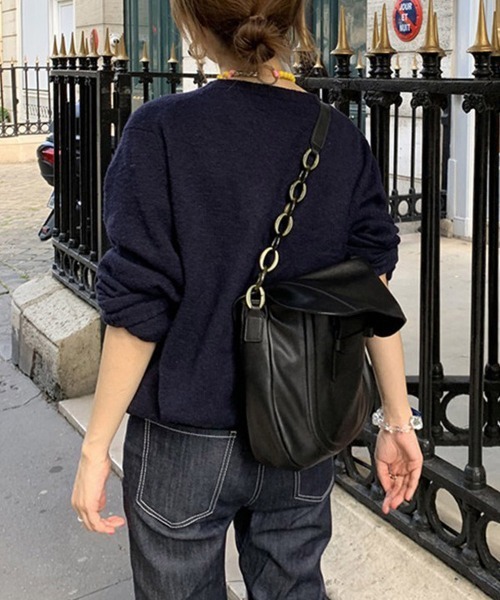 by muni:r（バイ ムニール）の「ヴィンテージボールドチェーンショルダーバッグ（ショルダーバッグ・レディース・ブラック・ONE SIZE）」の6枚目の写真