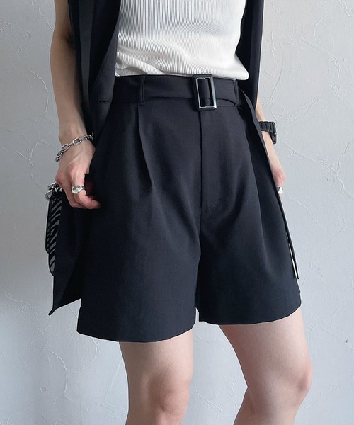 PAGEBOY（ページボーイ）の「リネンライクショートパンツ（その他パンツ・レディース・ブラック/ベージュ/ブラウン系その他・FREE）」の2枚目の写真