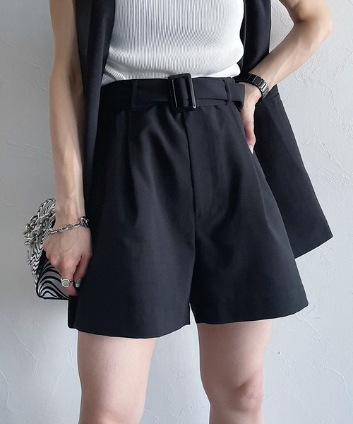 PAGEBOY（ページボーイ）の「リネンライクショートパンツ（その他パンツ・レディース・ブラック/ベージュ/ブラウン系その他・FREE）」の4枚目の写真