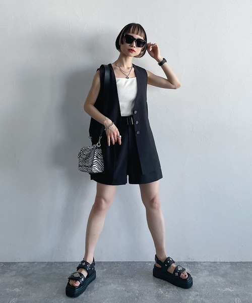 PAGEBOY（ページボーイ）の「リネンライクショートパンツ（その他パンツ・レディース・ブラック/ベージュ/ブラウン系その他・FREE）」の5枚目の写真