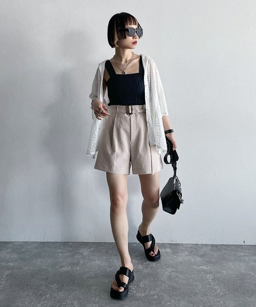 PAGEBOY（ページボーイ）の「リネンライクショートパンツ（その他パンツ・レディース・ブラック/ベージュ/ブラウン系その他・FREE）」の8枚目の写真