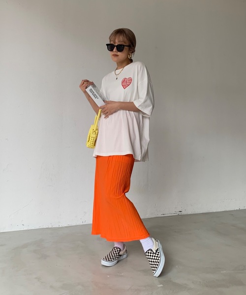 SHAGGIE（シャギー）の「スリット入りペンシルプリーツスカート（スカート・レディース・オレンジ/ブラック/ブラウン/ホワイト・FREE）」の15枚目の写真