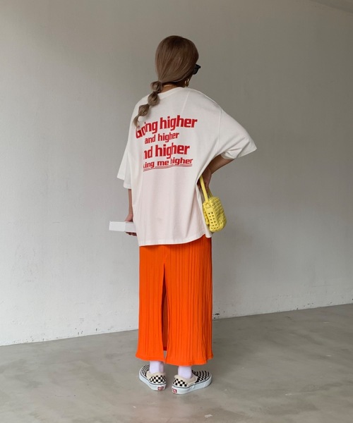 SHAGGIE（シャギー）の「スリット入りペンシルプリーツスカート（スカート・レディース・オレンジ/ブラック/ブラウン/ホワイト・FREE）」の14枚目の写真