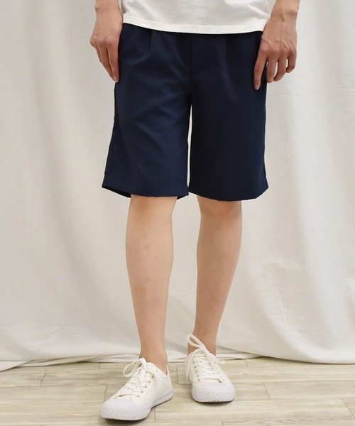 SPENDY'S Store（スペンディーズストア）の「ＣＯＯＬＭＡＸ（Ｒ）シアサッカーハーフパンツ（その他パンツ・メンズ・ネイビー/サックスブルー・LL/M/L）」の2枚目の写真