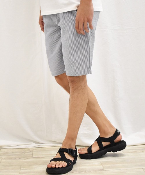 SPENDY'S Store（スペンディーズストア）の「ＣＯＯＬＭＡＸ（Ｒ）シアサッカーハーフパンツ（その他パンツ・メンズ・ネイビー/サックスブルー・LL/M/L）」の6枚目の写真