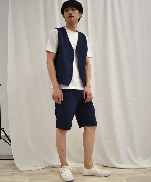 SPENDY'S Store（スペンディーズストア）の「ＣＯＯＬＭＡＸ（Ｒ）シアサッカーハーフパンツ（その他パンツ・メンズ・ネイビー/サックスブルー・LL/M/L）」の20枚目の写真