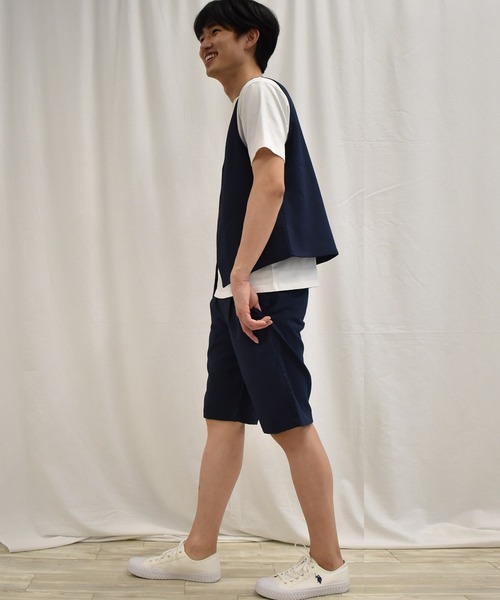 SPENDY'S Store（スペンディーズストア）の「ＣＯＯＬＭＡＸ（Ｒ）シアサッカーハーフパンツ（その他パンツ・メンズ・ネイビー/サックスブルー・LL/M/L）」の21枚目の写真