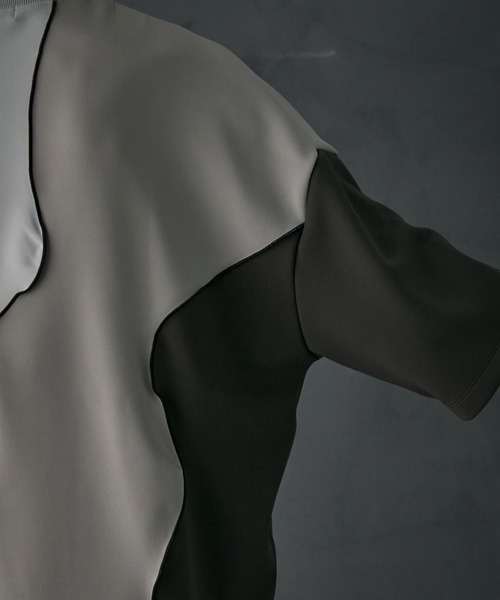 PUBLIC TOKYO（パブリックトウキョウ）の「メローダンボールキリカエTEE（Tシャツ/カットソー・メンズ・ベージュ/ダークグレー/パープル・2/1）」の16枚目の写真