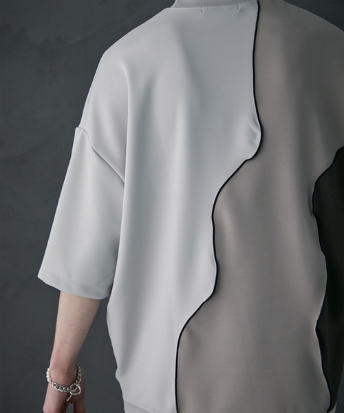 PUBLIC TOKYO（パブリックトウキョウ）の「メローダンボールキリカエTEE（Tシャツ/カットソー・メンズ・ベージュ/ダークグレー/パープル・2/1）」の13枚目の写真