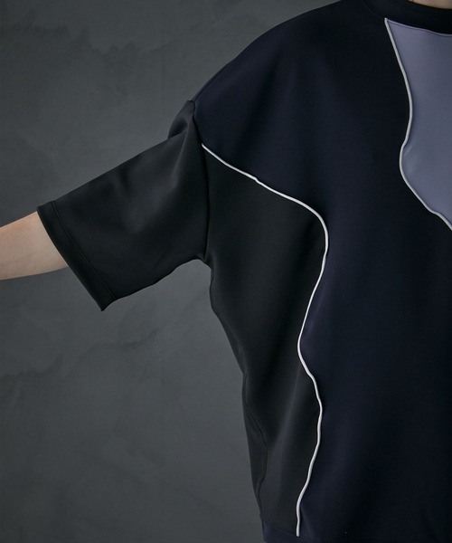 PUBLIC TOKYO（パブリックトウキョウ）の「メローダンボールキリカエTEE（Tシャツ/カットソー・メンズ・ベージュ/ダークグレー/パープル・2/1）」の6枚目の写真