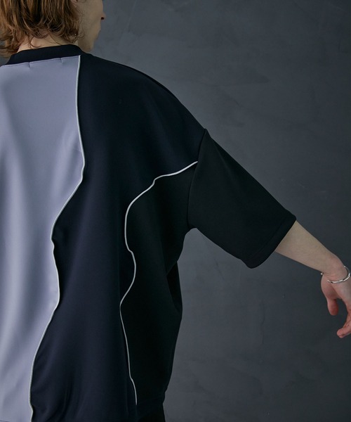 PUBLIC TOKYO（パブリックトウキョウ）の「メローダンボールキリカエTEE（Tシャツ/カットソー・メンズ・ベージュ/ダークグレー/パープル・2/1）」の18枚目の写真