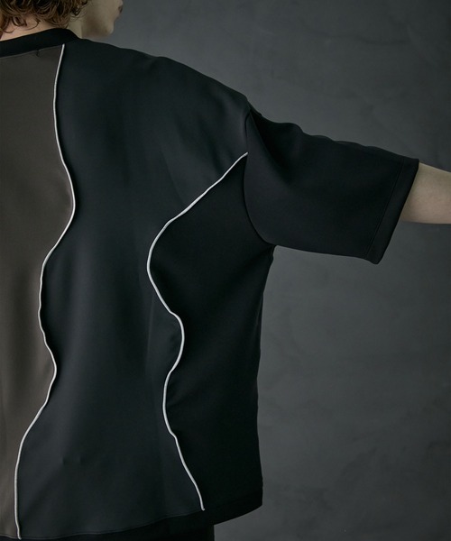 PUBLIC TOKYO（パブリックトウキョウ）の「メローダンボールキリカエTEE（Tシャツ/カットソー・メンズ・ベージュ/ダークグレー/パープル・2/1）」の14枚目の写真