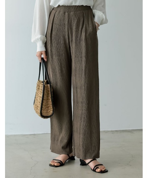 Re:EDIT（リエディ）の「楊柳プリーツウエストタックストレートパンツ（その他パンツ・レディース・オレンジ/ブルー/グレー系その他/アイボリー/ブラック/イエロー/グリーン・SHORT/MEDIUM/TALL/LARGE）」の4枚目の写真