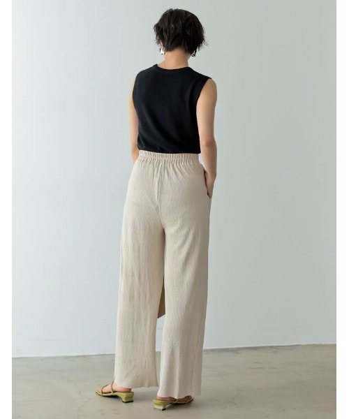 Re:EDIT（リエディ）の「楊柳プリーツウエストタックストレートパンツ（その他パンツ・レディース・オレンジ/ブルー/グレー系その他/アイボリー/ブラック/イエロー/グリーン・SHORT/MEDIUM/TALL/LARGE）」の9枚目の写真