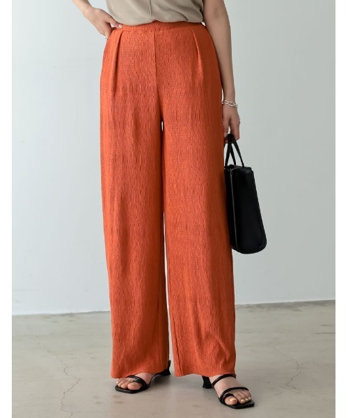 Re:EDIT（リエディ）の「楊柳プリーツウエストタックストレートパンツ（その他パンツ・レディース・オレンジ/ブルー/グレー系その他/アイボリー/ブラック/イエロー/グリーン・SHORT/MEDIUM/TALL/LARGE）」の17枚目の写真