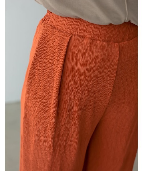 Re:EDIT（リエディ）の「楊柳プリーツウエストタックストレートパンツ（その他パンツ・レディース・オレンジ/ブルー/グレー系その他/アイボリー/ブラック/イエロー/グリーン・SHORT/MEDIUM/TALL/LARGE）」の21枚目の写真