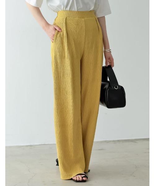 Re:EDIT（リエディ）の「楊柳プリーツウエストタックストレートパンツ（その他パンツ・レディース・オレンジ/ブルー/グレー系その他/アイボリー/ブラック/イエロー/グリーン・SHORT/MEDIUM/TALL/LARGE）」の22枚目の写真