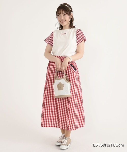 新作　MARY QUANT レトロロゴ アップリケ ブルゾン　ギンガムチェック 新作 MARY QUANT レトロロゴ アップリケ ブルゾン ギンガムチェック