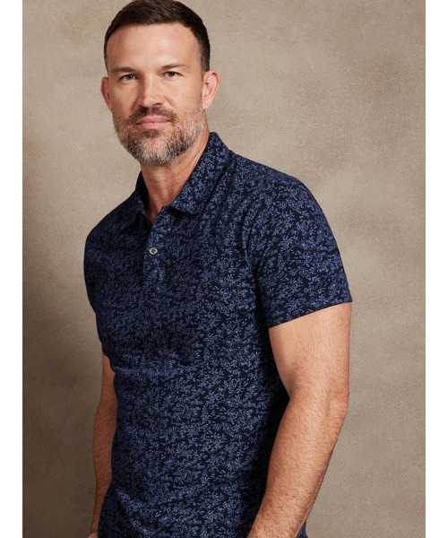 BANANA REPUBLIC FACTORY STORE（バナナリパブリック ファクトリーストア）の「BANANA REPUBLIC FACTORY STORE　　フローラルピケポロ（ポロシャツ・メンズ・ホワイト/ブラック/ネイビー/ピンク・M/S/XL/L）」の4枚目の写真